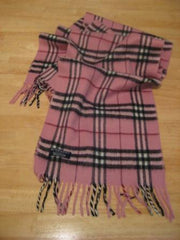 Burberry 100% Cashmere Scarf-Dark Pink