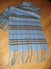 Burberry 100% Cashmere Scarf-Light Blue